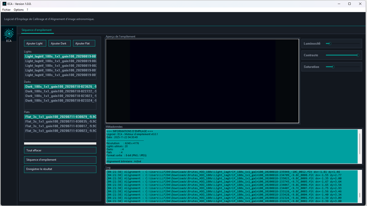 Capture d’écran de ECA
